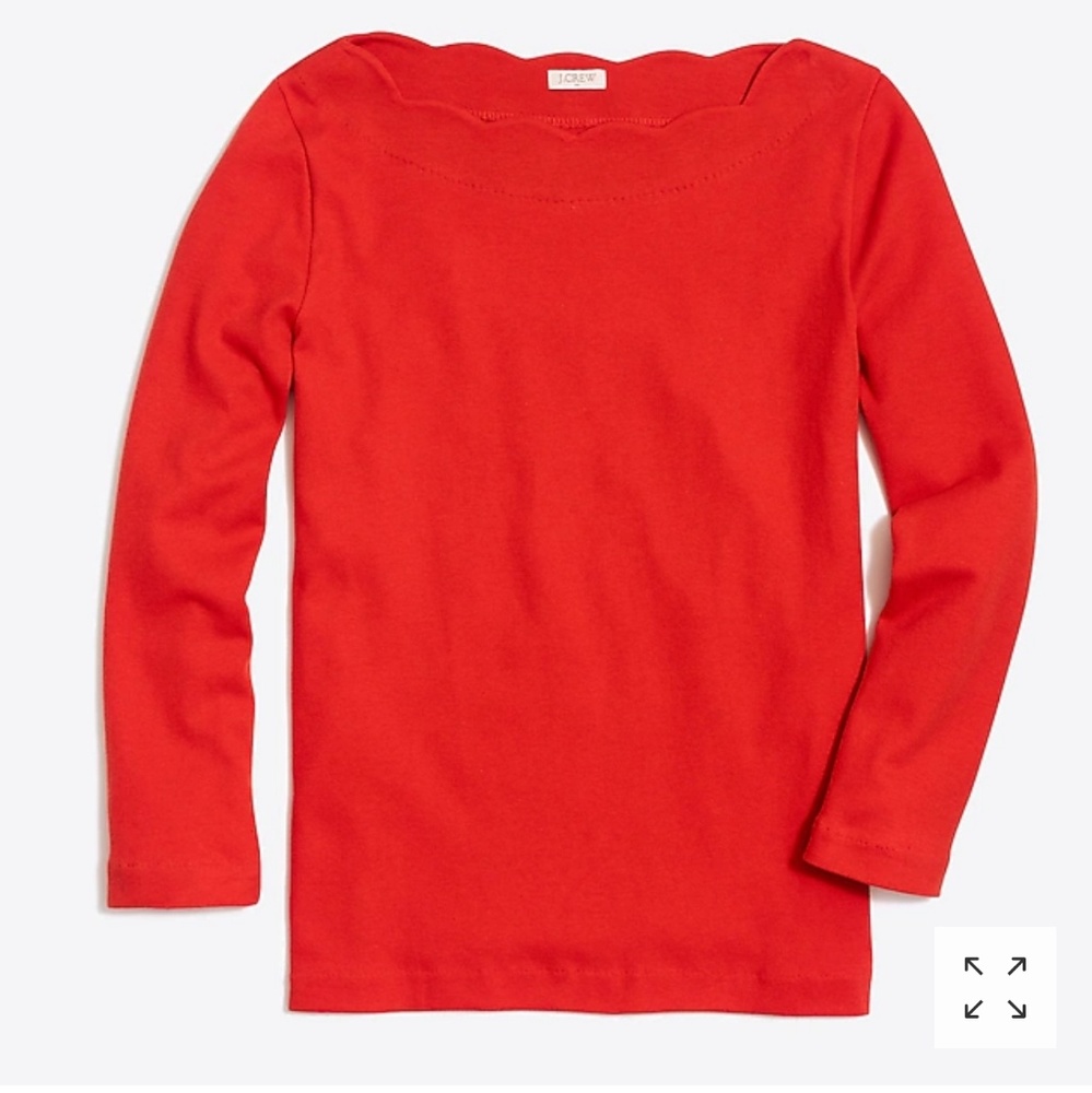 J. Crew Scalloped Neckline Top